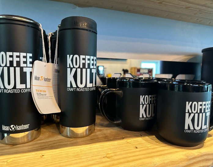 Koffee Kult Travel Mug Wide Mouth Insulated Bottle Cafe Cap Black - 16oz by Klean Canteen Great Gift