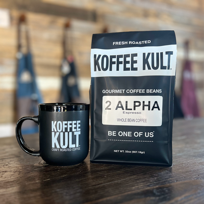 2 Alpha Coffee with Black Mug