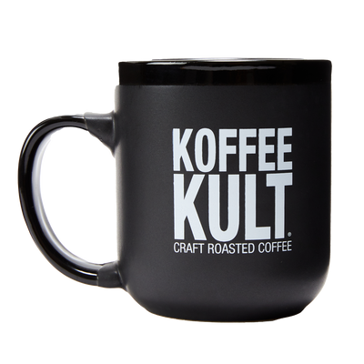 Koffee Kult Black Mug Left Facing