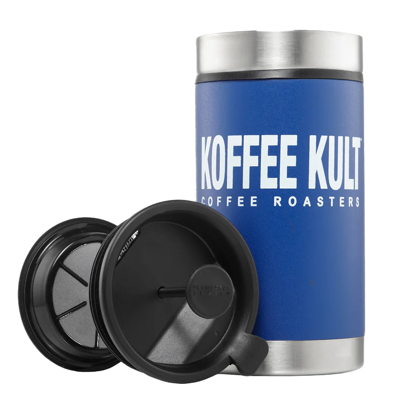 Koffee Kult Blue Thermal French Press with Filters