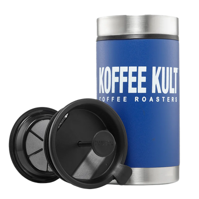 Koffee Kult Blue Thermal French Press with Filters