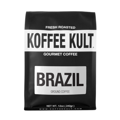 Brazil 12oz ground coffee front facing