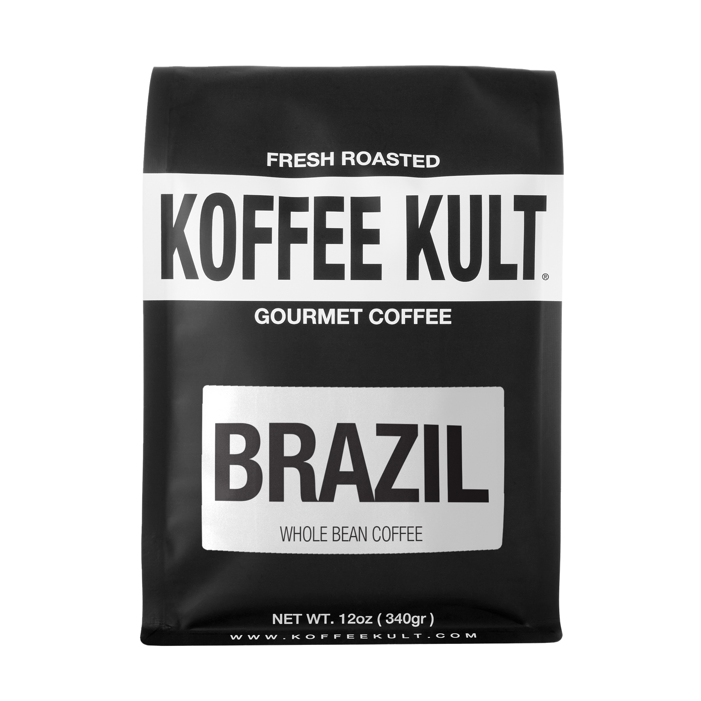 Brazil 12oz whole bean coffee front facing