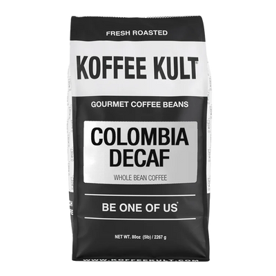 Colombia Decaf 80oz Whole Bean Coffee Front Facing