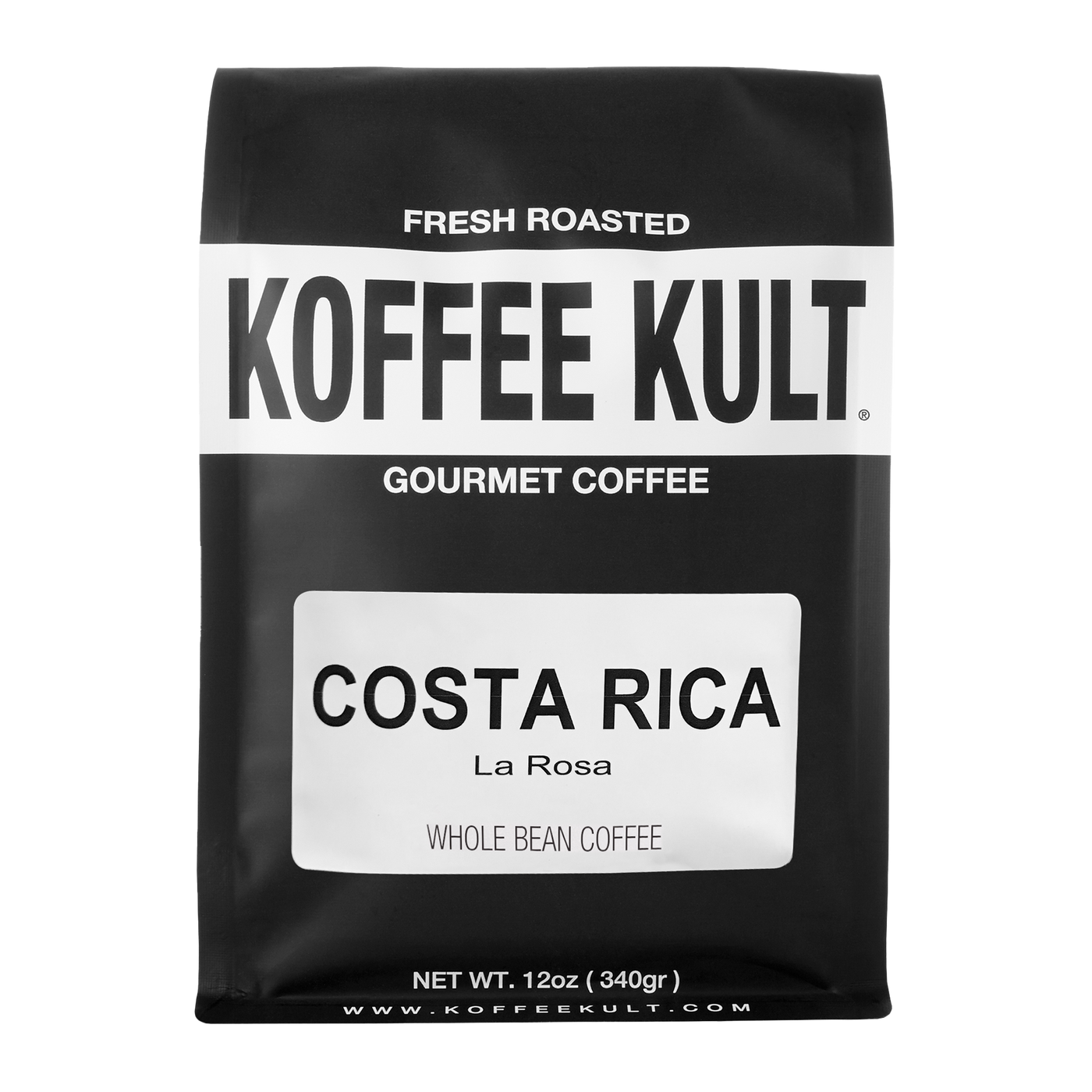 Costa Rica 12oz whole bean coffee front facing