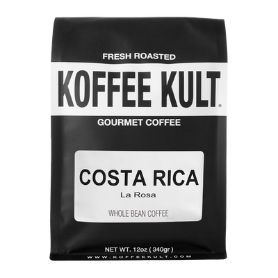 Costa Rica 12oz whole bean coffee front facing