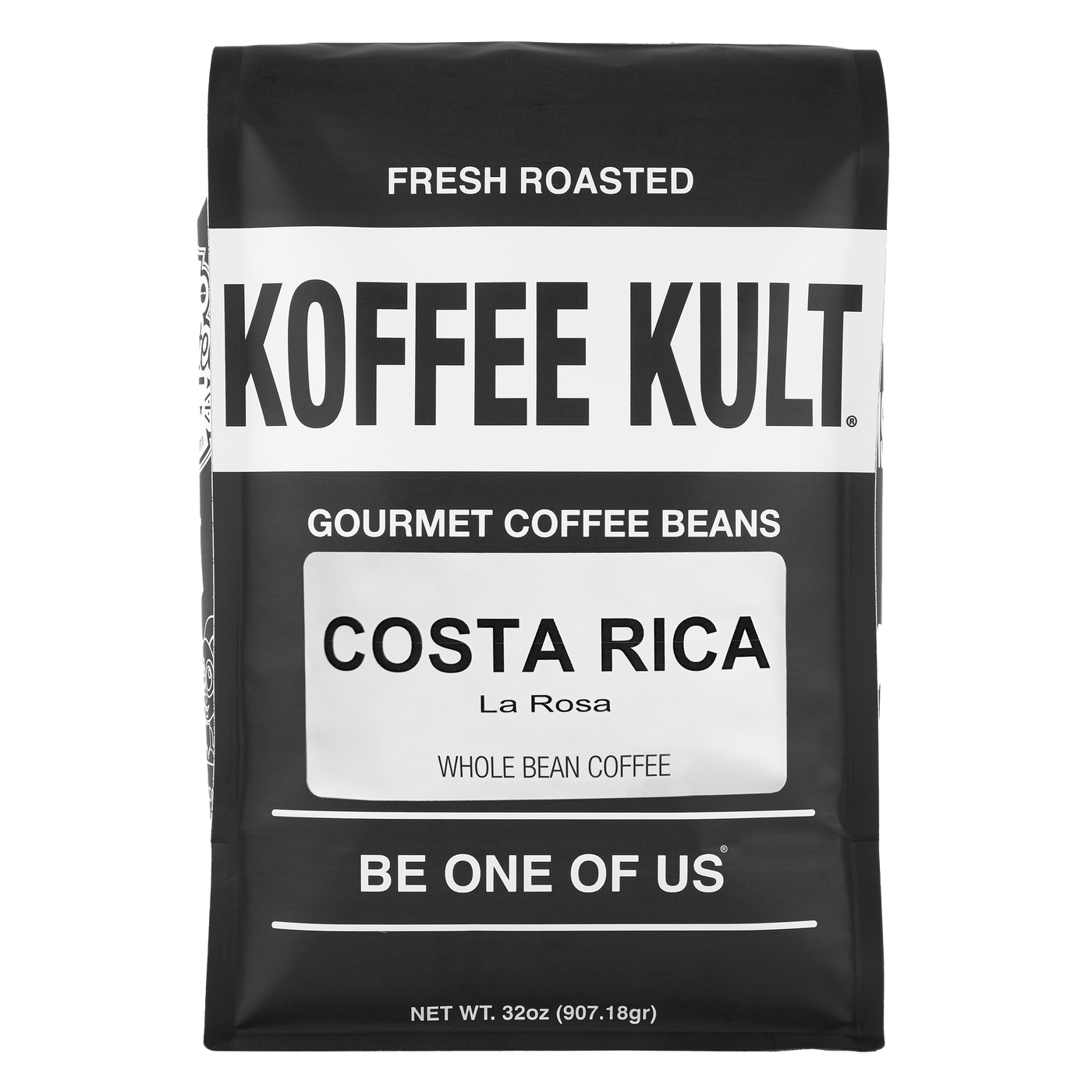 Costa Rica 32oz whole bean coffee front facing