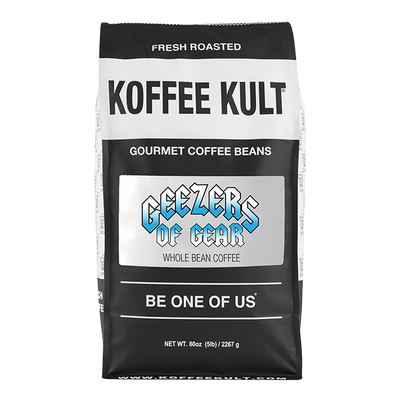 Geezers Grind 80oz Whole Bean Coffee Front Facing