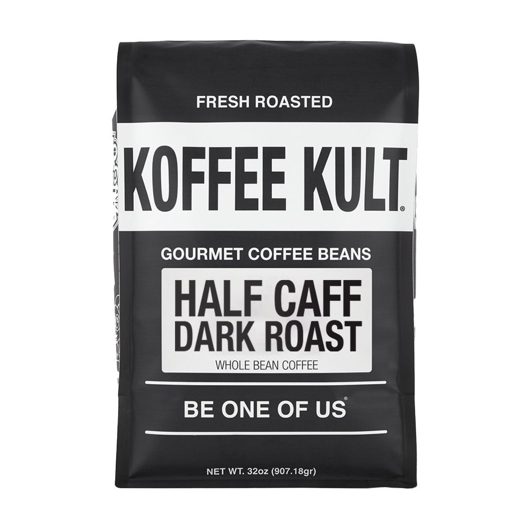 Half Caff 32oz Whole Bean Coffee Front Facing