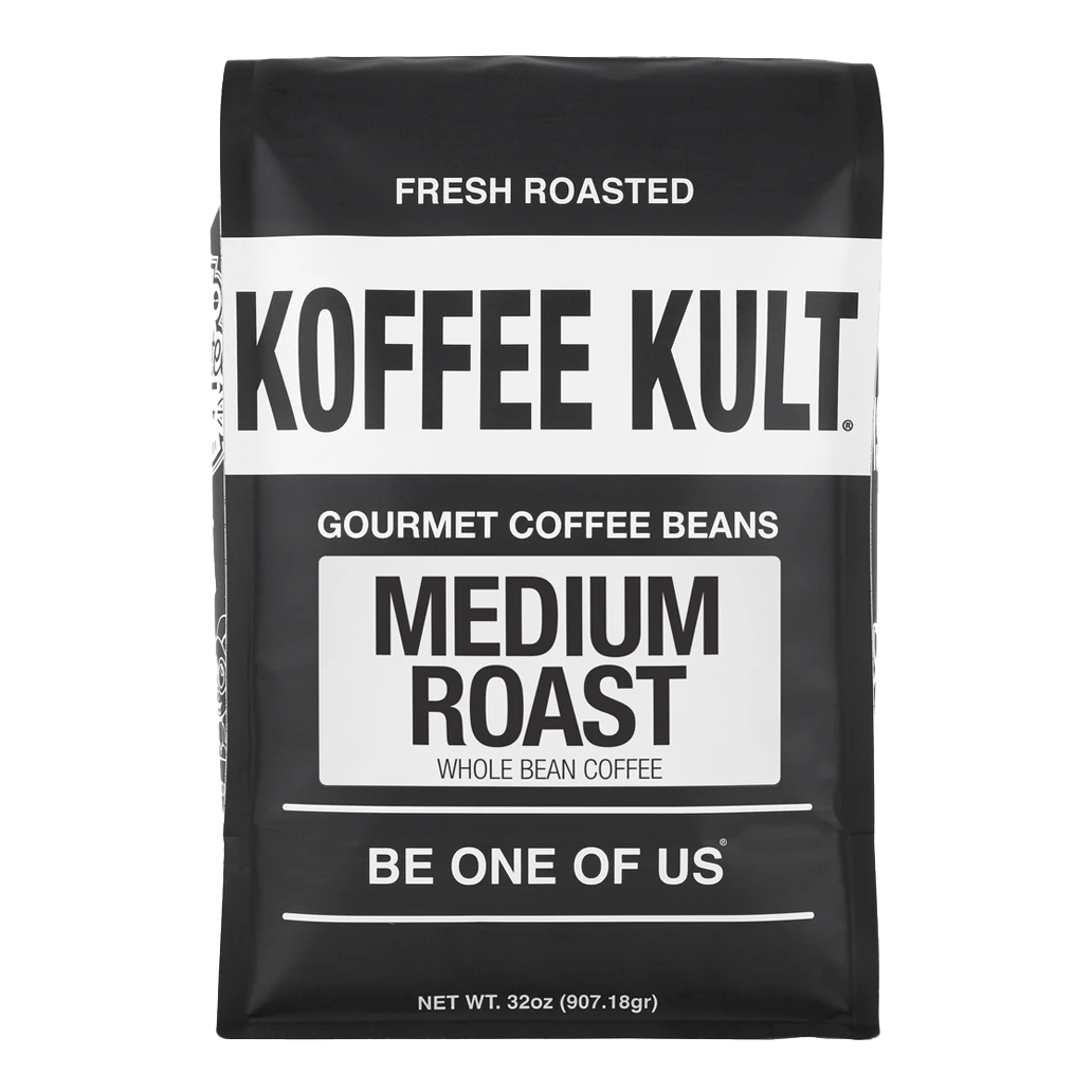 Medium Roast 32oz whole bean coffee front facing