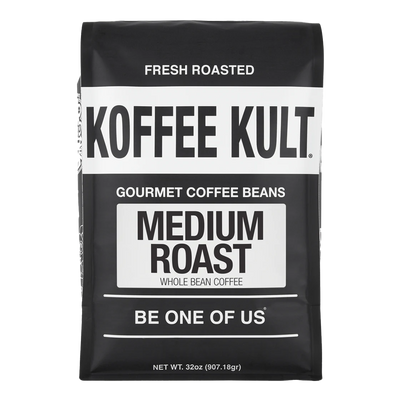 Medium Roast 32oz whole bean coffee front facing