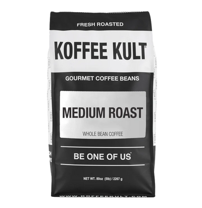 Medium Roast 80oz whole bean coffee front facing