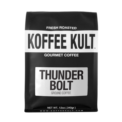 Thunder Bolt 12oz Ground Coffee Front Facing