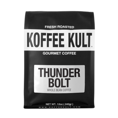 Thunder Bolt 12oz Whole Bean Coffee Front Facing