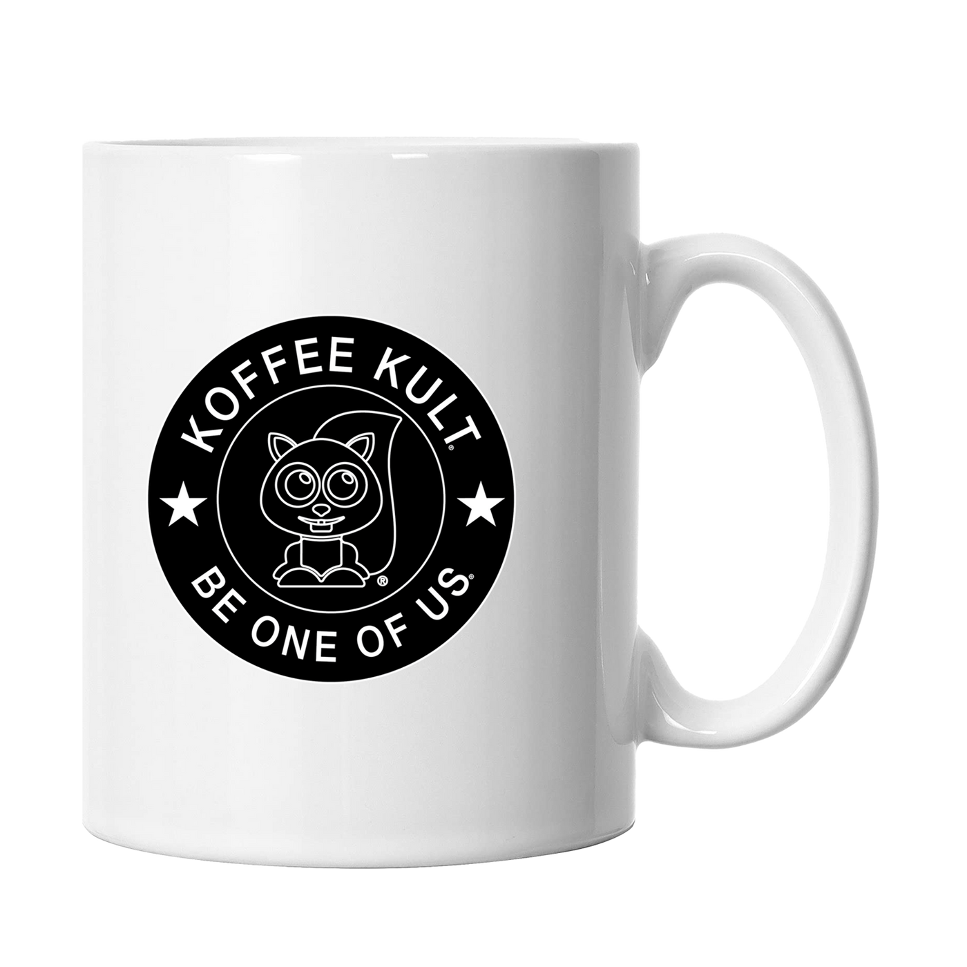 White Mug with Black Dave Logo