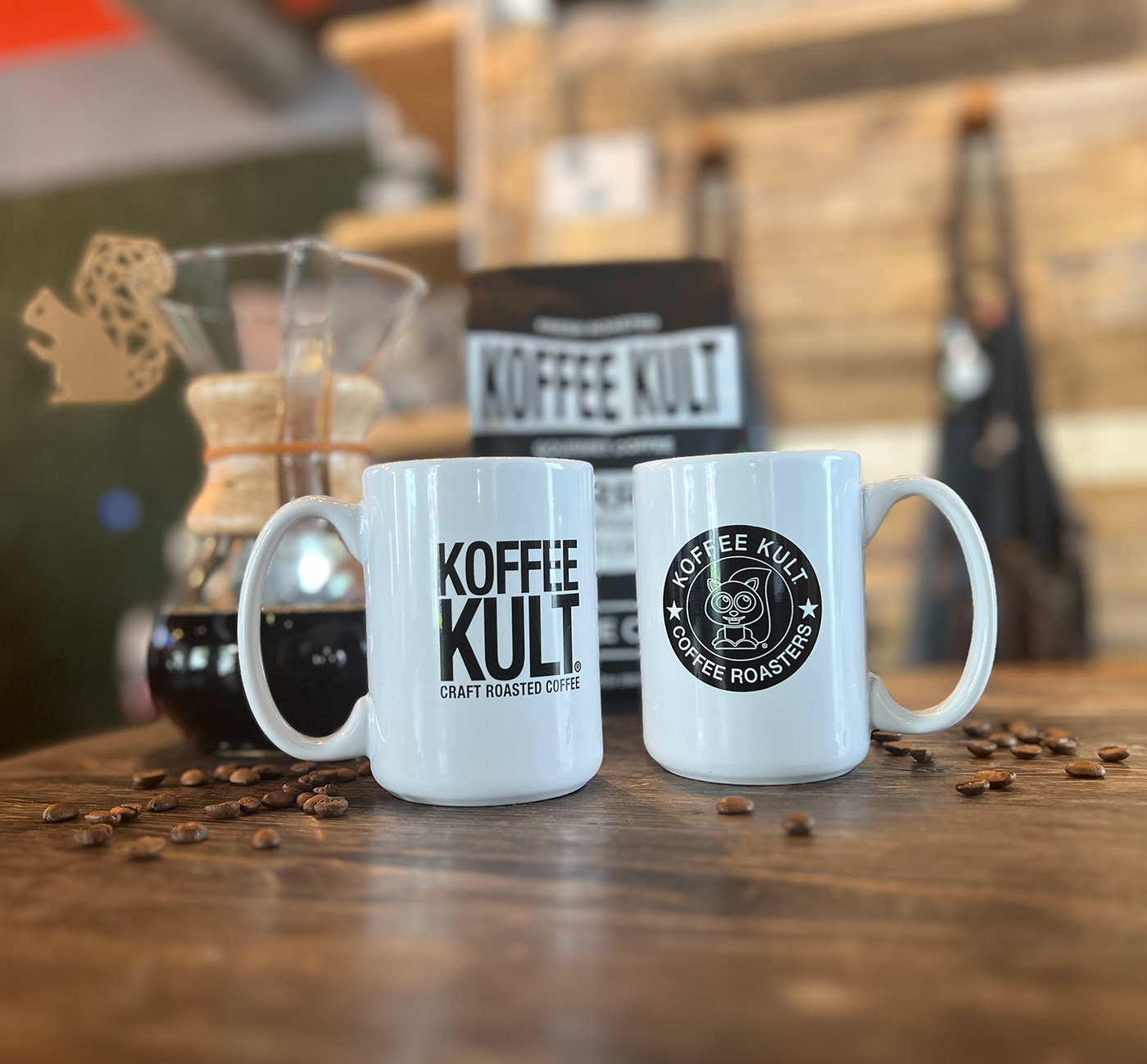 White Mugs in Koffee Kult Cafe